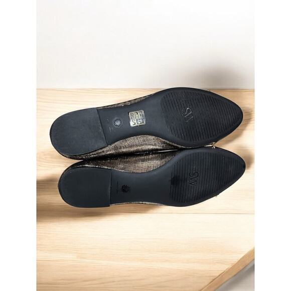 Stuart Weitzman Gabby Metallic Chain Link Ballet Flats Size 8B - Picture 5 of 7